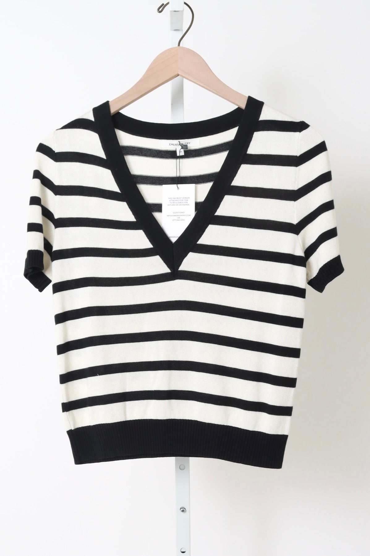 Luxe Emerson Knit Top - Mariner Stripe Tencel + Cashmere