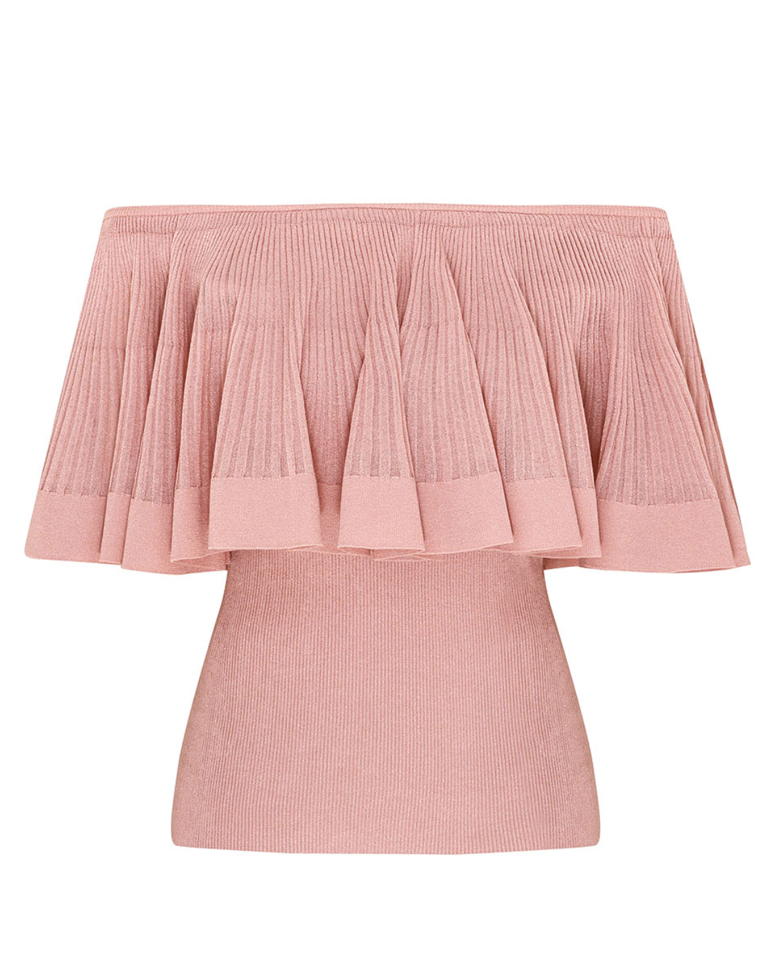 Luna Pleated Frill Top - Dusty Pink