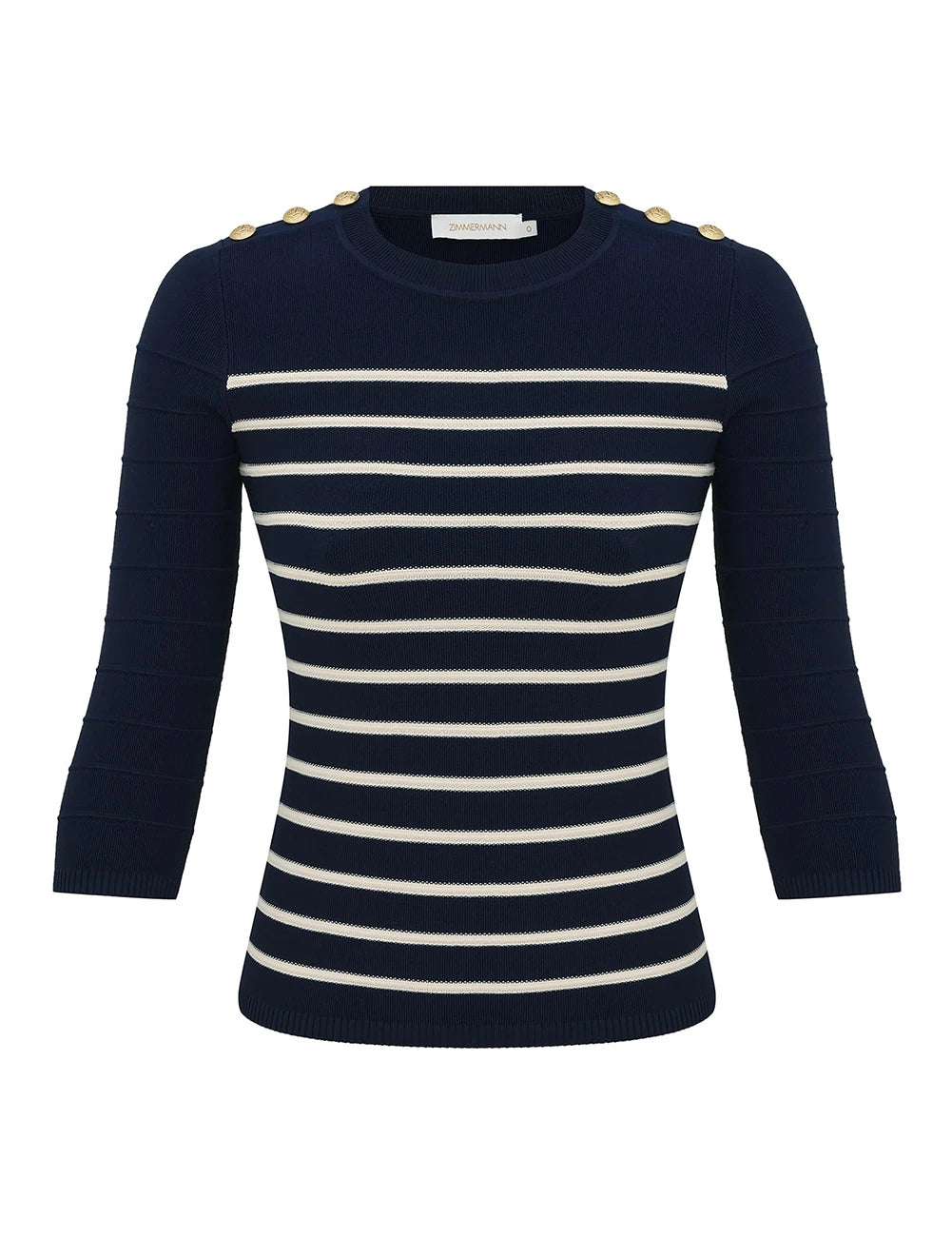 Luna Striped Top - Navy / Cream